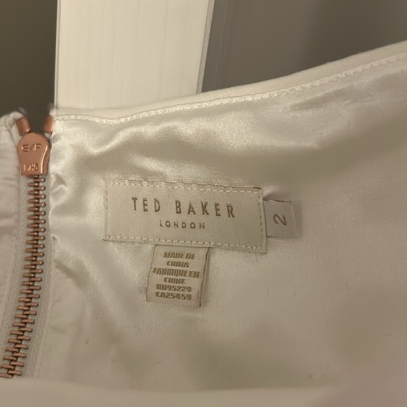 TED BAKER LICIOUS BARDOT PLEATED FIT & FLARE  DRESS TB 2 / US 4-6 - Picture 2 of 4